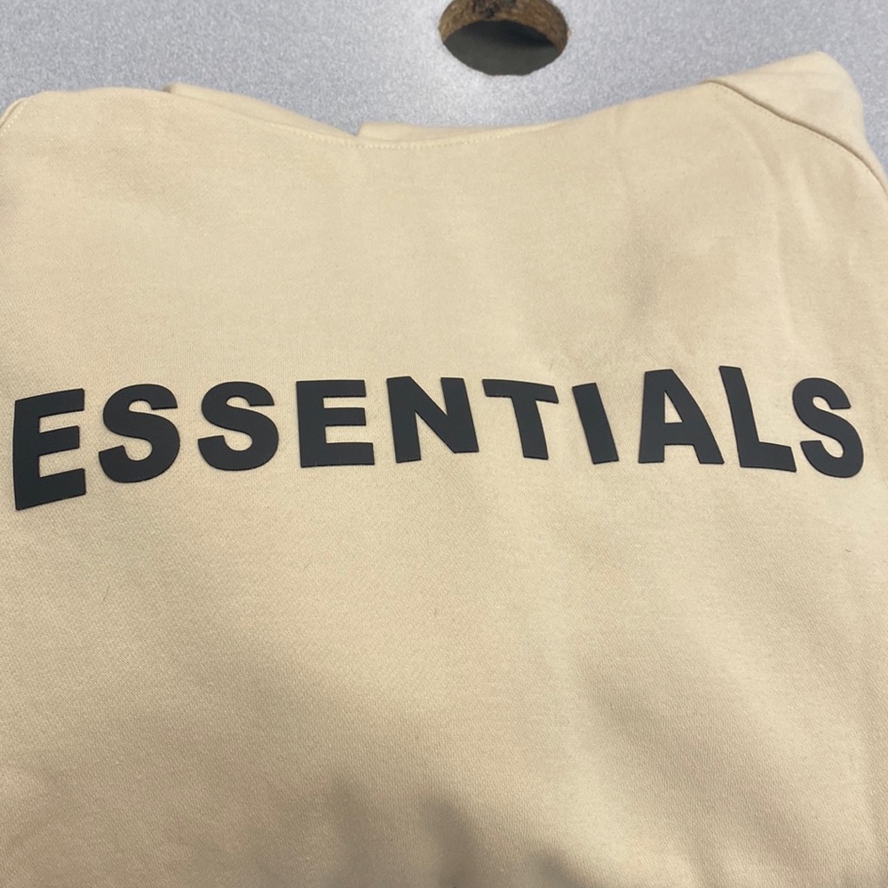 essentials hoodie (beige)